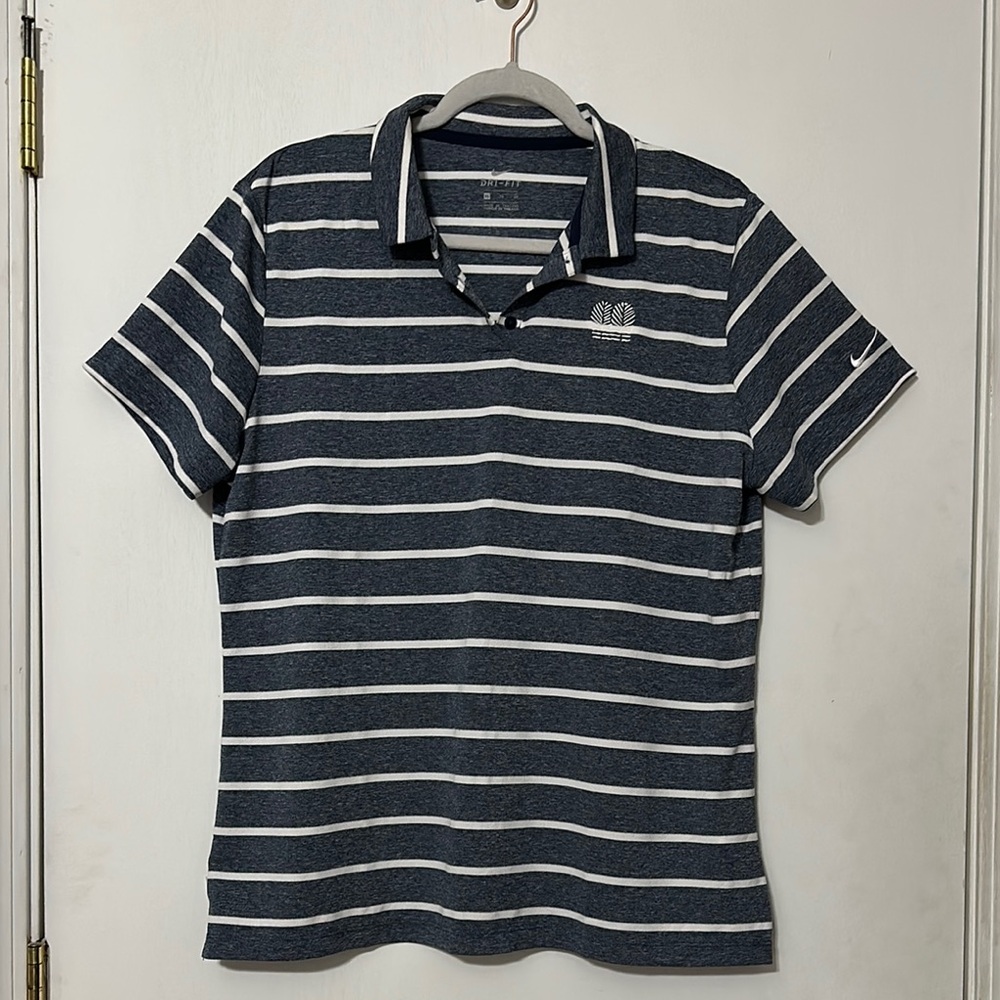 Nike Blue and White Polo Shirt Classic Sporty Design